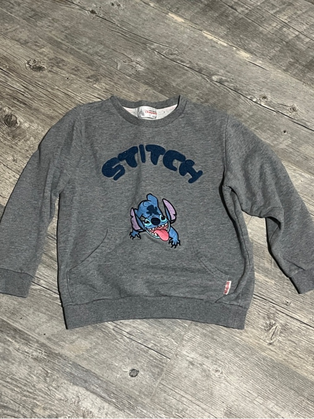 Stitch Graphic Gray Crewneck Sweatshirt From DisneyLand Hong Kong